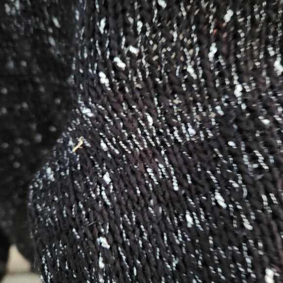 Lane bryant black and white sweater with sheer black hem - Picture 2 of 5